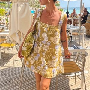 VRG GRL Made for summer printed linen blend dress